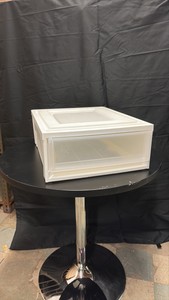 Clear Plastic Drawer With White Color, Opens and Closes Great