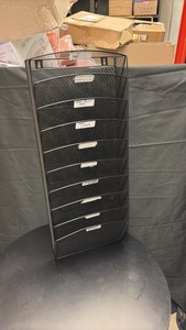 Black Metal Wire Mesh Filing System, Mounts on the Wall or a Door, 10 Separate Compartments