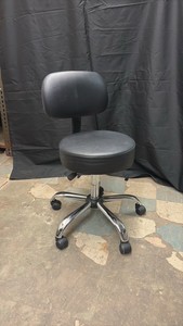 Black Office Chair With Wheels, Back Support, Adjustable Height