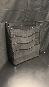 Black Metal Wire Sorting Trays for Paperwork, Mounts to the Wall or a Door