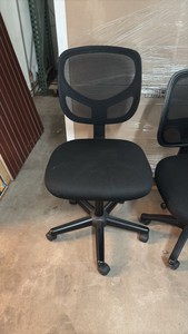 Black Office Desk Chair, Adjustable, All Caster Wheels Working