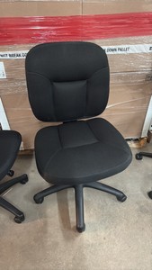 Black Office Desk Chair, Adjustable, All Caster Wheels Working