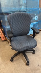 Blue Office Desk Chair, Adjustable, All Caster Wheels Working
