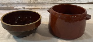 Westbend Ceramic Bean Pot and Columbia Metal Products Stoneware Bowl