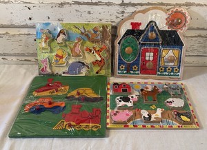 Four Vintage Wooden Puzzles