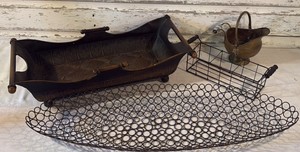 Metal Planter, Metal Wire Basket, Metal Ring Basket, Brass Skuttle