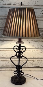 Vintage Black Wrought Iron Lamp