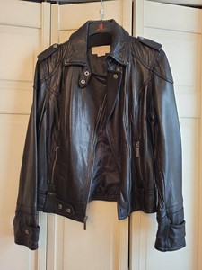 Michael Michael Kors Genuine Leather Moto Jacket Womens Size Large