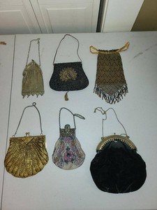 Lot of Vintage Beaded Evening Purses Mesh Velvet Embroidered Bags