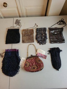 Vintage Beaded & Metal Mesh Evening Handbag Purse Lot Art Deco Style