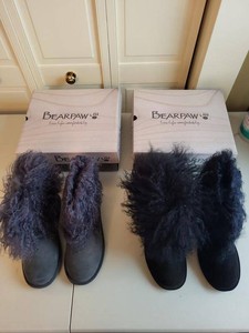 Bearpaw Boo 1854W Womens Size 9 Boots 2-Pair Set Black Charcoal