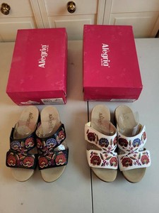 Alegria Needles & Pins Embroidered Slide Sandal Lot Size 39