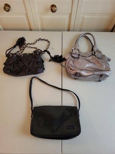 Mixed Womens Handbag Purse Lot w Ralph Patent Bag & Dust Bag