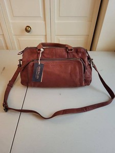 American Leather Co Quincy Satchel Brandy Smooth Leather Handbag