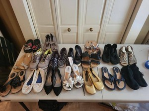 Womens Shoe Lot Mixed Brands Sandals Flats Sneakers Boots Size 8.5