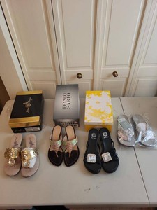 Womens Sandal Lot Franco Sarto Yellow Box Joan Boyce Size 8.5-9