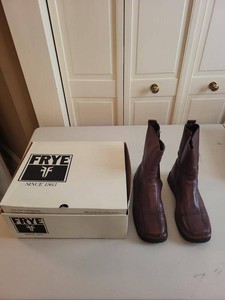 Frye Avenger Zip 10 Womens Leather Boots Coffee Brown Size 8.5M
