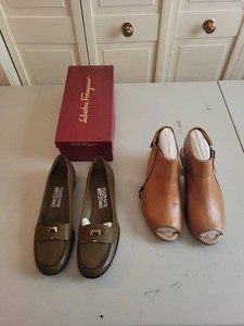 Salvatore Ferragamo Loafers & Earth Peep Toe Booties Shoe Lot