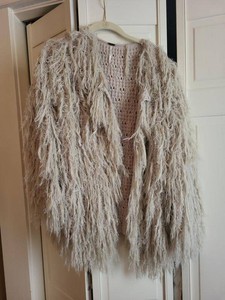 Free People Shaggy Knit Cardigan Sweater Coat Open Front ML