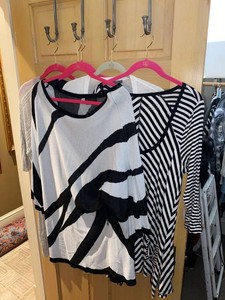 Womens Tops & Cardigans IMAN Eileen Fisher DG2 Black White Gray