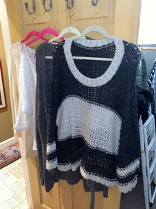 Womens Sweater Lot Free People Eileen Fisher Open Knit Cardigan