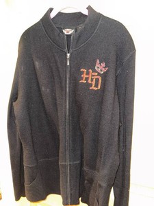 Harley-Davidson Womens Black Wool Zip Sweater Cardigan 1W