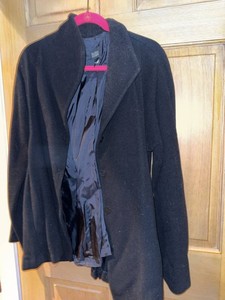 Eileen Fisher Black Tailored Jacket Made in USA Italian Fabric
