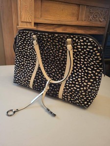 Basia Bellucci Italian Leather Spotted Haircalf Satchel Handbag