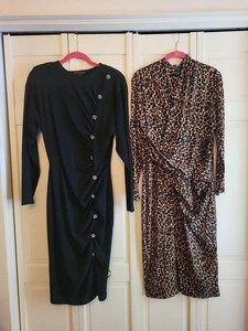 Womens Dress Lot Andrea Jovine & Attitudes by Renee Black Leopard