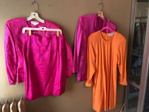 Vintage Womens Clothing Lot Morton Myles Silk Suit & Chetta B Dress