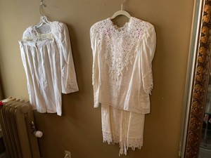 Vintage White Dressy Separates Morton Myles Jacket Lace Tunic Pants