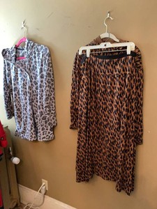 Lot of Assorted Womens Animal Print Clothing Cuddl Duds Top Skirt Set
