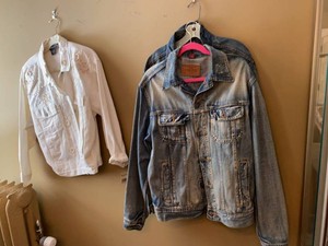 Womens Denim Jacket Lot Polo Sport East 5th Embroidered White Blue