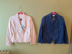 Womens Jacket Lot IMAN Leather & Isaac Mizrahi Live Moto Styles