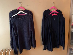 Womens Black Sweater & Cardigan Lot Eileen Fisher Halogen XL