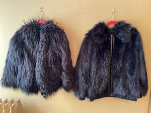 Donna Salyers Dennis Basso Faux Fur Coats Womens Medium Black