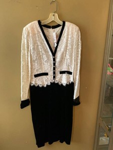 Miss O by Oscar de la Renta Lace Velvet Cocktail Dress Size 12