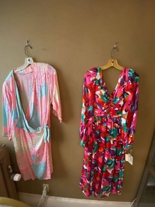 Vintage Dress Lot Morton Myles Daytons Flora Kung Silk Wrap Midi