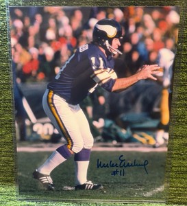 Vikings Mike Eischeid signed 8x10 pose 1 VINTAGE Minnesota NFL