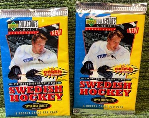 1997-98 Upper Deck Collectors Choice SWEDISH HOCKEY Edition (2 PACKS)