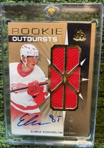 2022-23 Upper Deck SP Game Used Elmer Soderblom Rookie Outbursts Jersey Auto