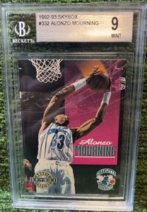 Alonzo Mourning RC BGS 9 1992-93 SkyBox Rookie Card #332