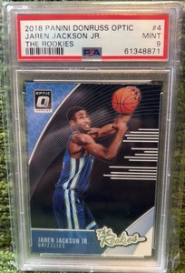 2018 JAREN JACKSON JR GRIZZLIES OPTIC THE ROOKIES #4 PSA 9 MINT RC