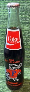 1984 University of Flordia SEC Champions Coke Glass Bottle Coca Cola