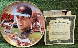 Cal Ripken Jr. MLB Baseball Record Breakers Commemorative #d Plate w COA
