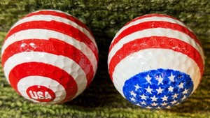 USA Golf Balls - 2 in Total - Custom made American Flag Balls