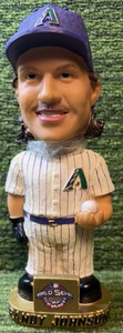 Randy Johnson 2001 World Series Bobble Head on Gold Stand- NICE Arizona Diamondbacks