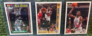 Michael Jordan Card Lot 1991-92 Upper Deck All-Star Vintage LOT  Bulls MJ 3 Cards