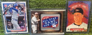 Pete Crow-Armstrong 2024 Bowman (RC),2009 Topps Mel Ott Historical Commemorative Patch, & 1992 Donruss Gallery Of Stars Cal Ripken Jr.