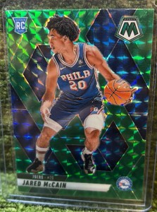 2024-25 Panini Mosaic - Rookies Jared McCain #228 Green Mosaic Prizm (RC)